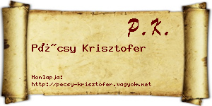 Pécsy Krisztofer névjegykártya