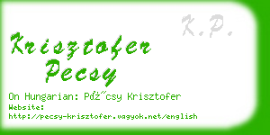 krisztofer pecsy business card